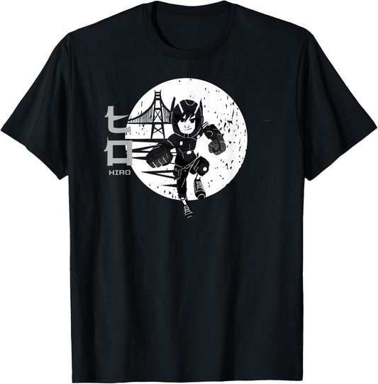 Disney Big Hero 6 Hiro Hamada Kanji San Fransokyo Vintage T-Shirt - T-Shirt | Black