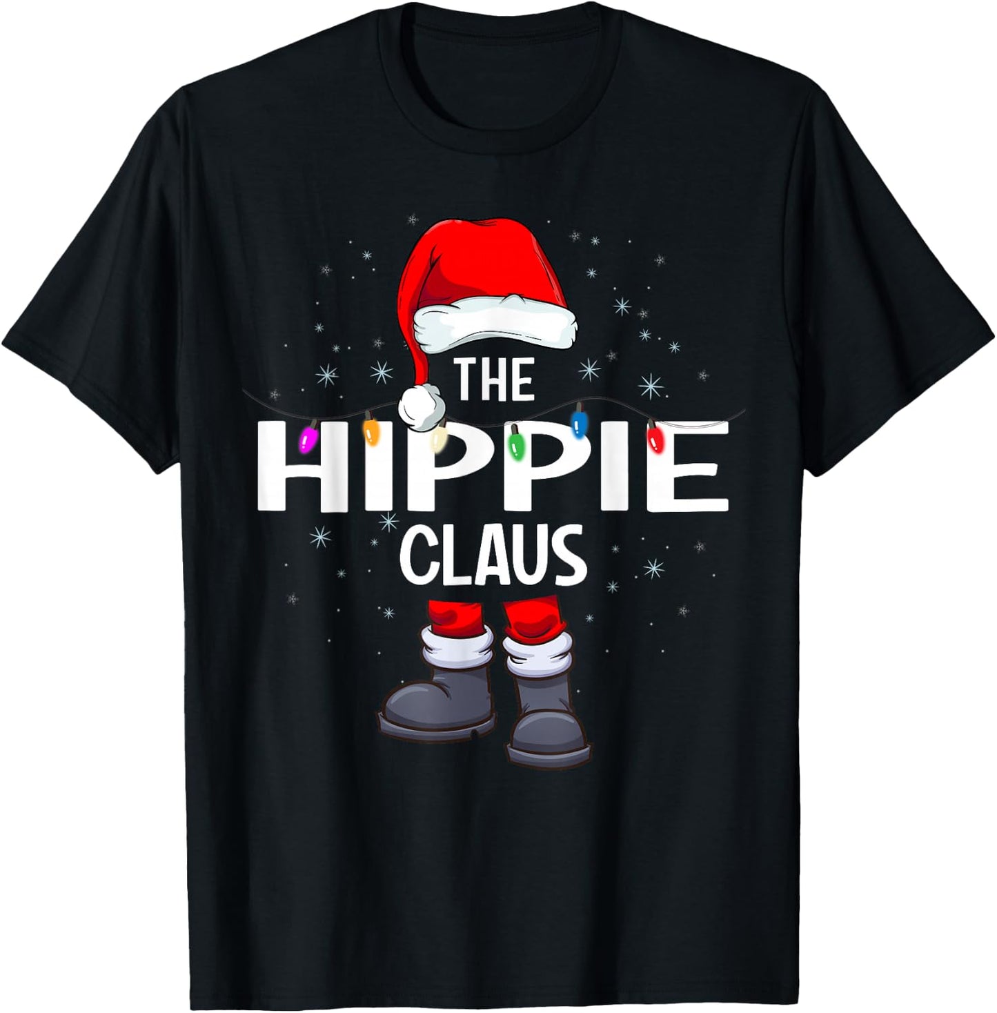 The Hippie Claus Matching Christmas Pajama T-Shirt - T-Shirt | Black