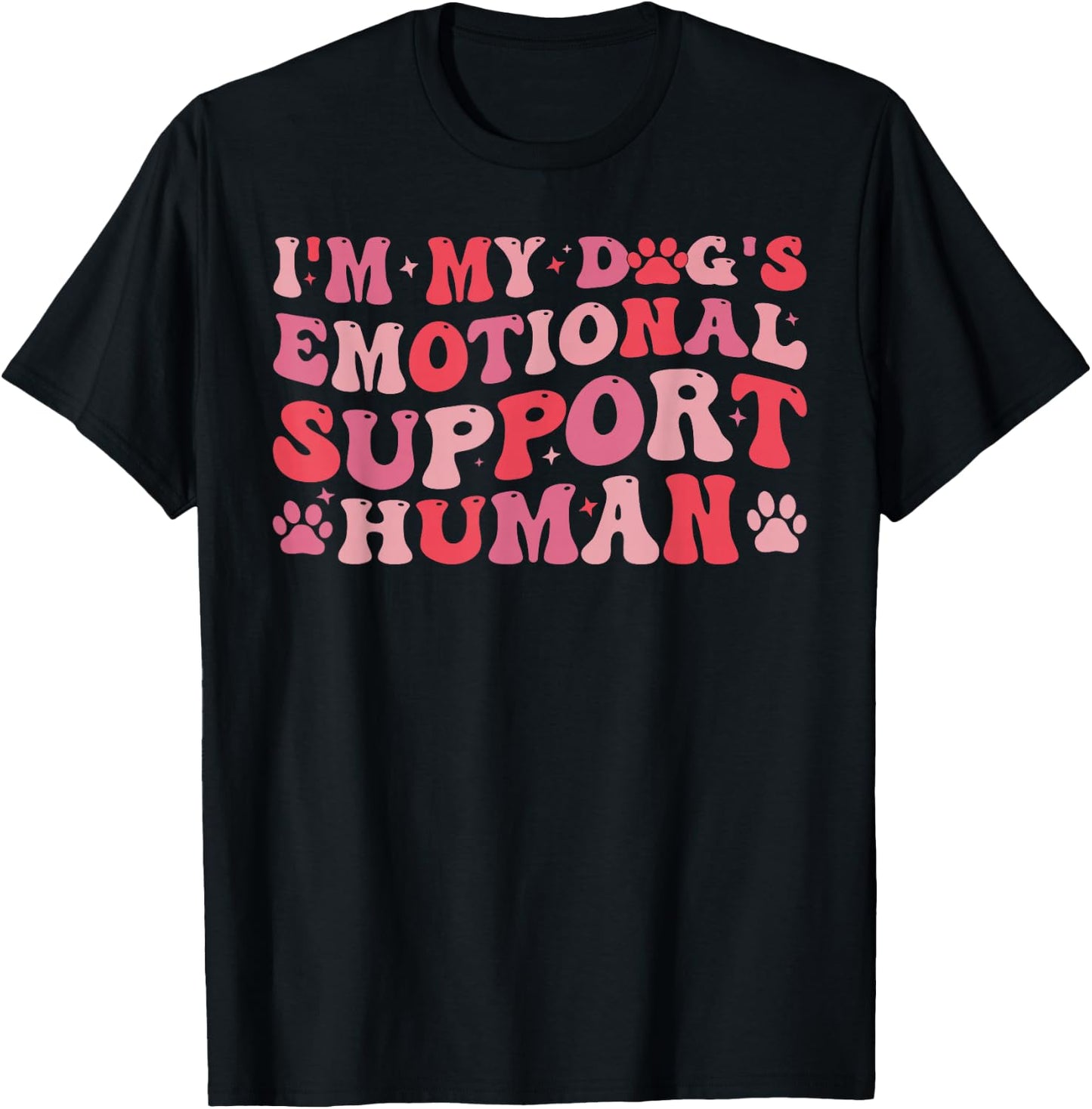 I'm My Dog's Emotional Support-Human Retro Dog T-Shirt - T-Shirt | Black