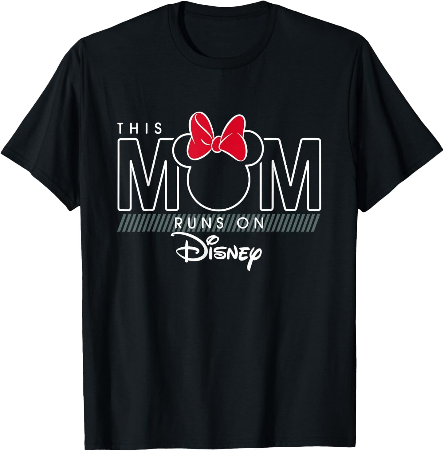 Disney Minnie Mouse This Mom Runs on Disney T-Shirt - T-Shirt | Black