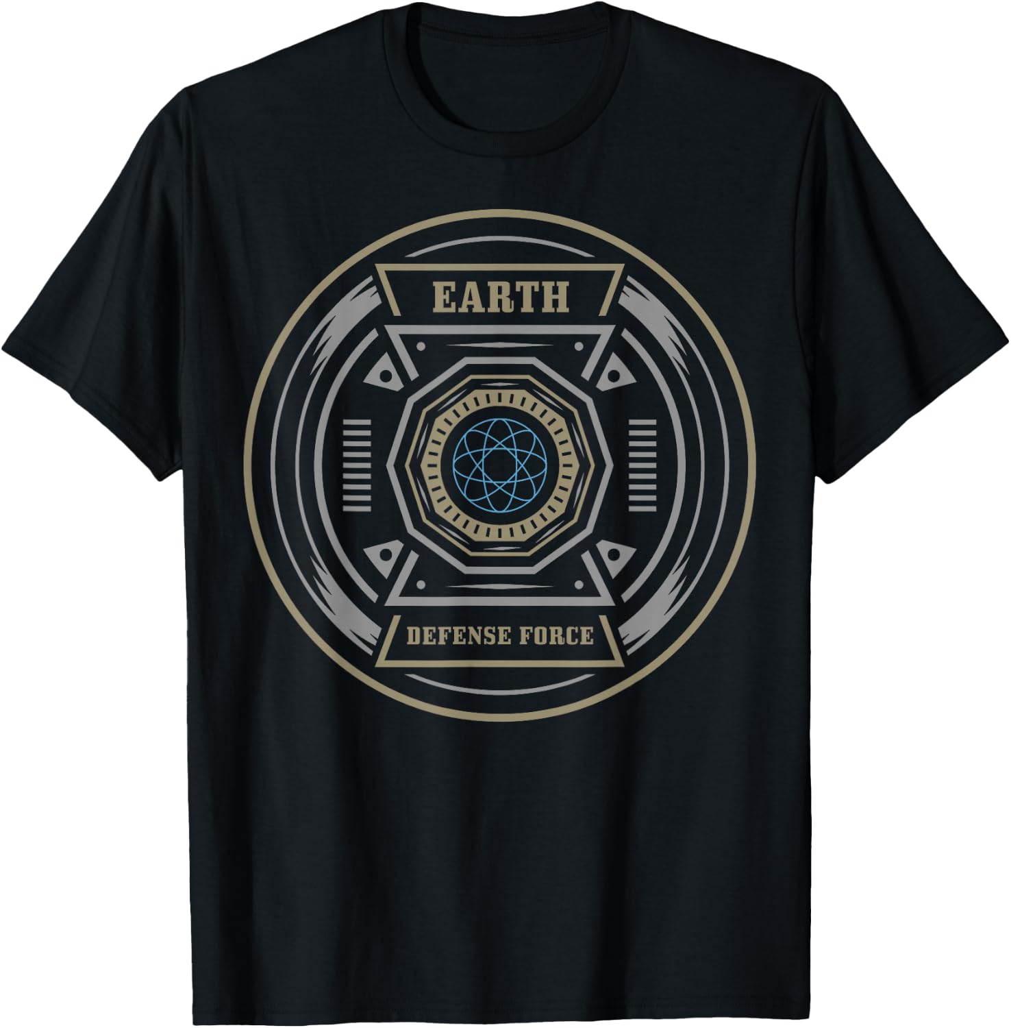 Funny Earth Defense Force EDF Lovers Badge Gift T-Shirt - T-Shirt | Black