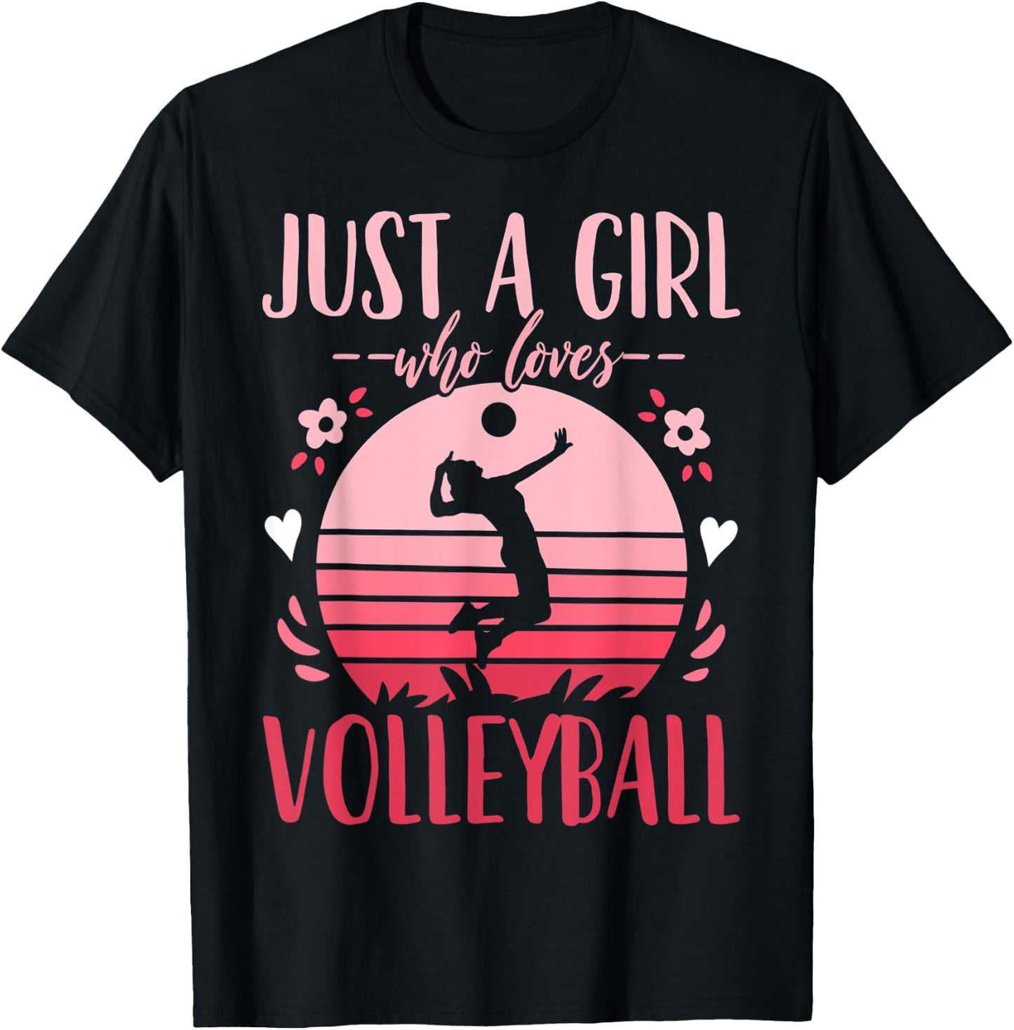 Volleyball Just a Girl Who Loves Volleyball Retro T-Shirt - T-Shirt | Black