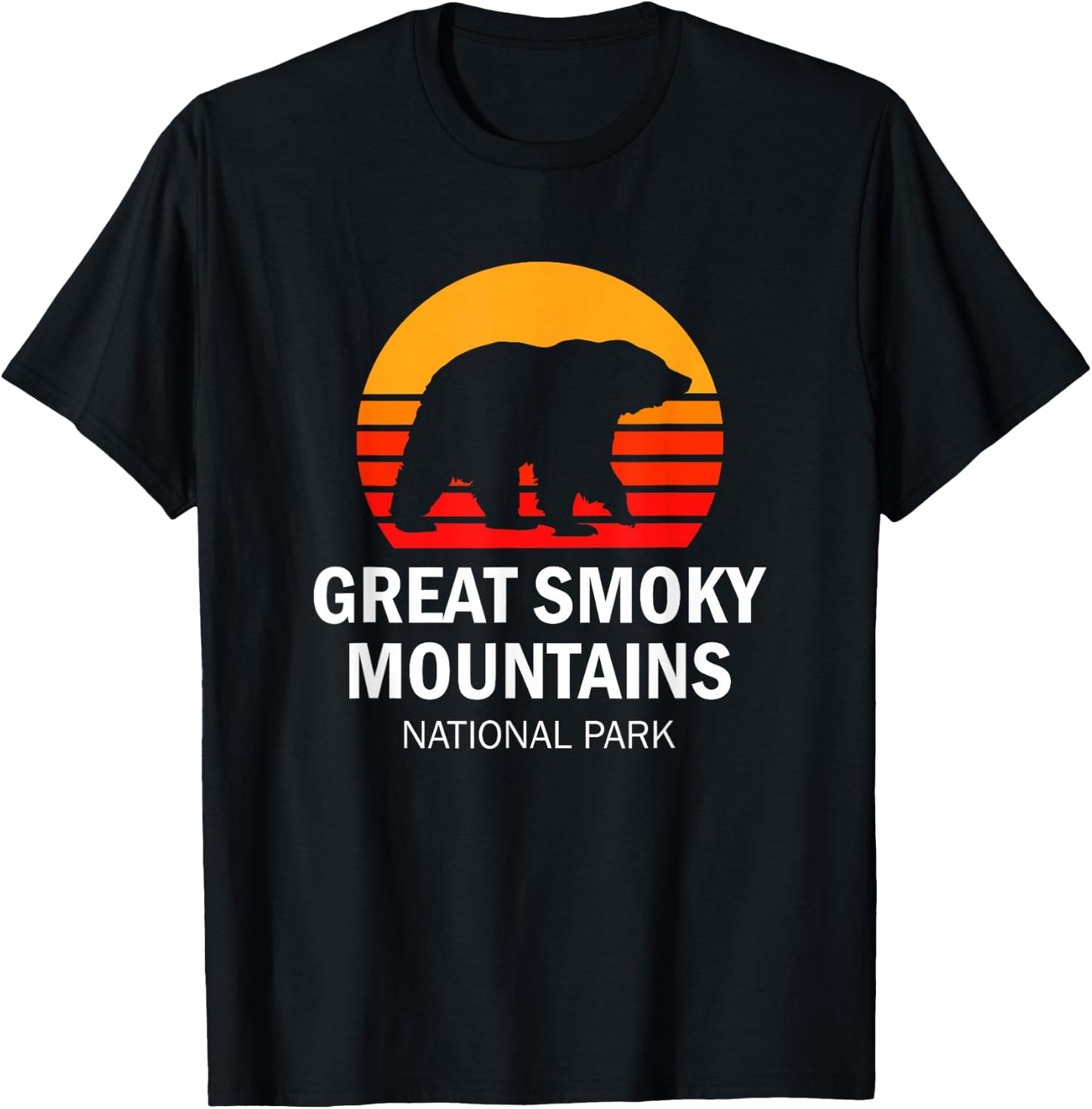 Vintage Great Smoky Mountains National Park Bear T-Shirt - T-Shirt | Black
