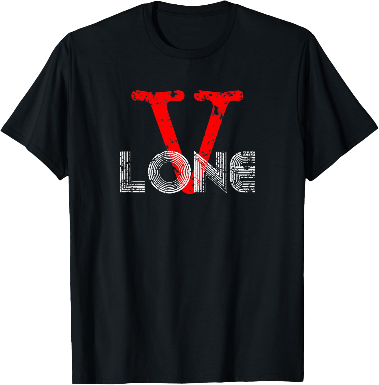 Big RED V Lone Friends T-Shirt - T-Shirt | Black
