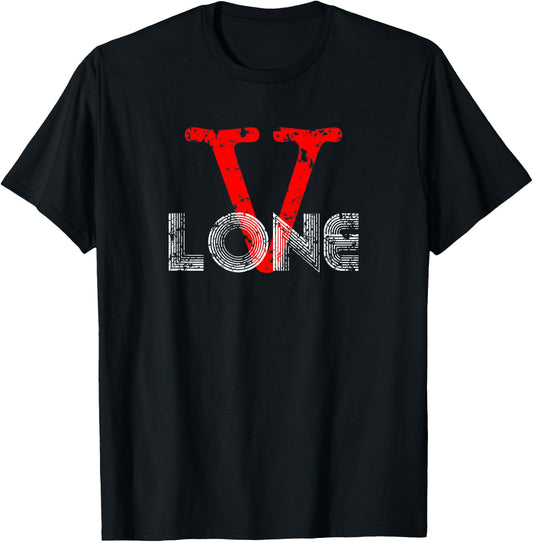 Big RED V Lone Friends T-Shirt - T-Shirt | Black
