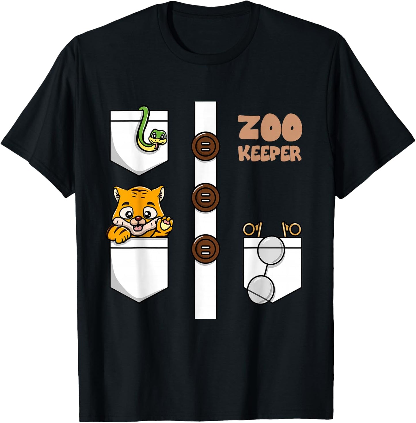 Funny Zookeeper Costume Zoo Keeper Boys Girls T-Shirt - T-Shirt | Black