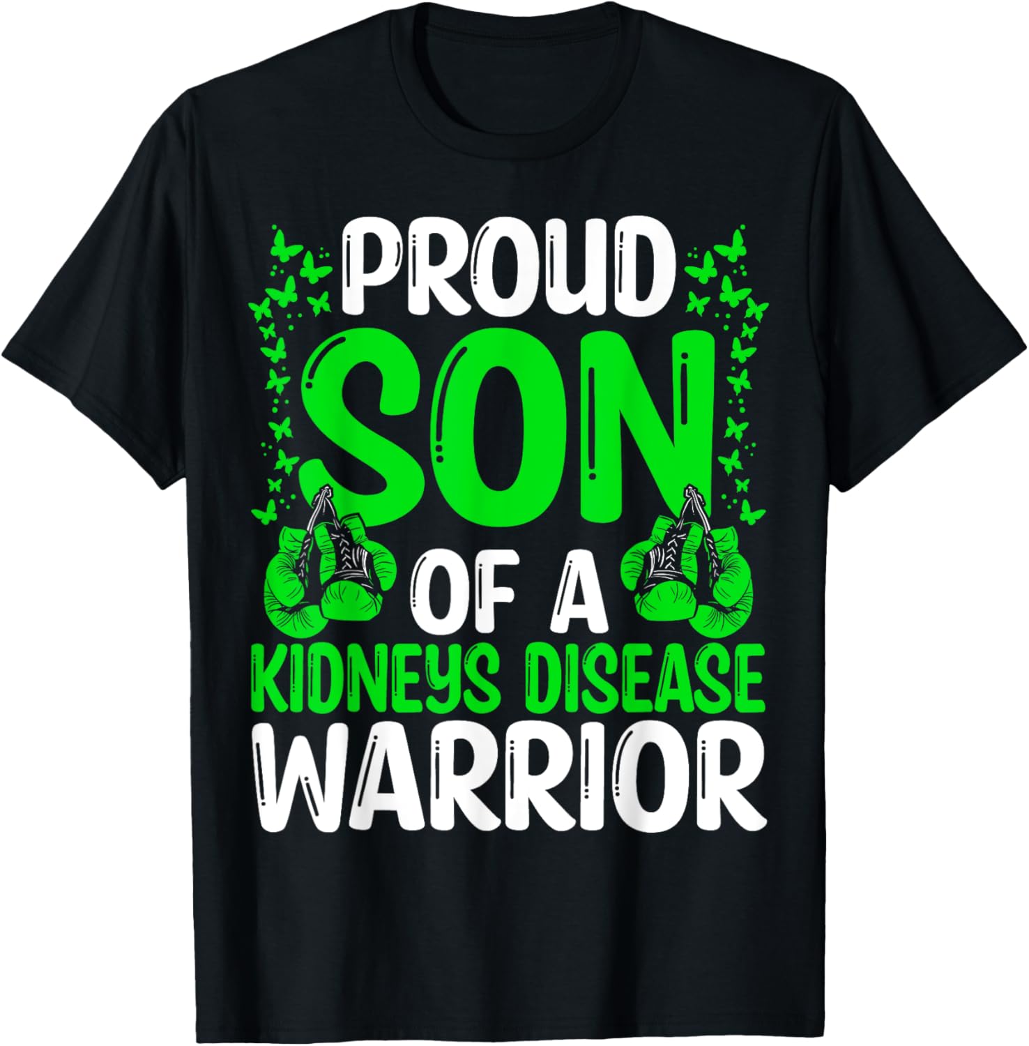 Proud Son of Kidneys Disease Warrior Awareness Ribbon T-Shirt - T-Shirt | Black