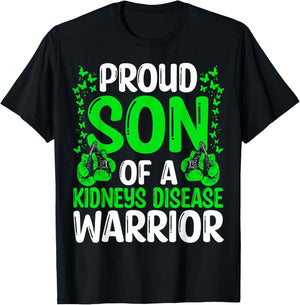 Proud Son of Kidneys Disease Warrior Awareness Ribbon T-Shirt - T-Shirt | Black