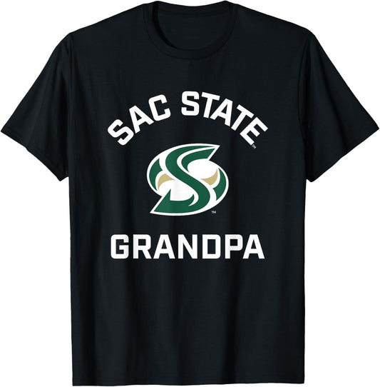 Sacramento State CSUS Hornets Arched Grandpa T-Shirt - T-Shirt | Black
