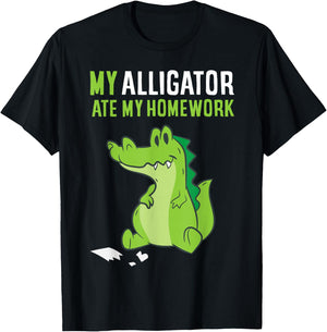 My Crocodile Ate My Homework Alligatror T-Shirt - T-Shirt | Black