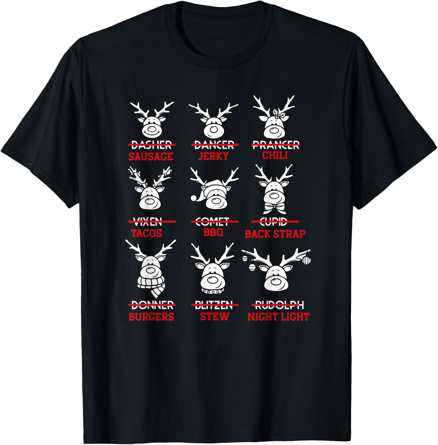 Funny Christmas Deer Bow Hunting Santa Men Women Hunter Gift T-Shirt - T-Shirt | Black