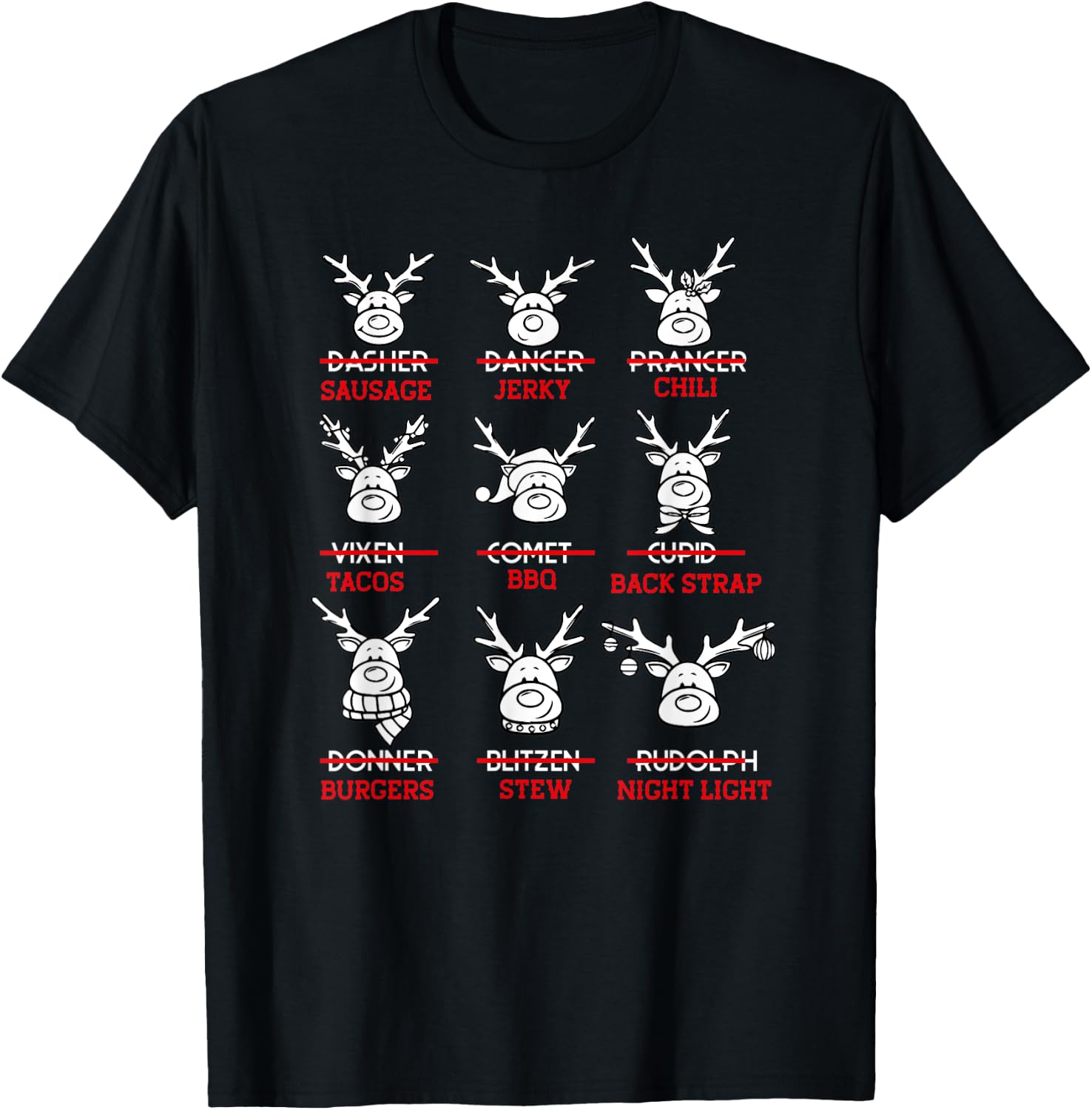Funny Christmas Deer Bow Hunting Santa Men Women Hunter Gift T-Shirt - T-Shirt | Black