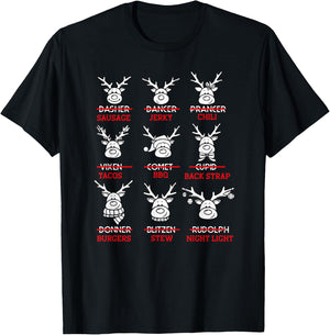 Funny Christmas Deer Bow Hunting Santa Men Women Hunter Gift T-Shirt - T-Shirt | Black
