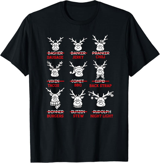 Funny Christmas Deer Bow Hunting Santa Men Women Hunter Gift T-Shirt - T-Shirt | Black