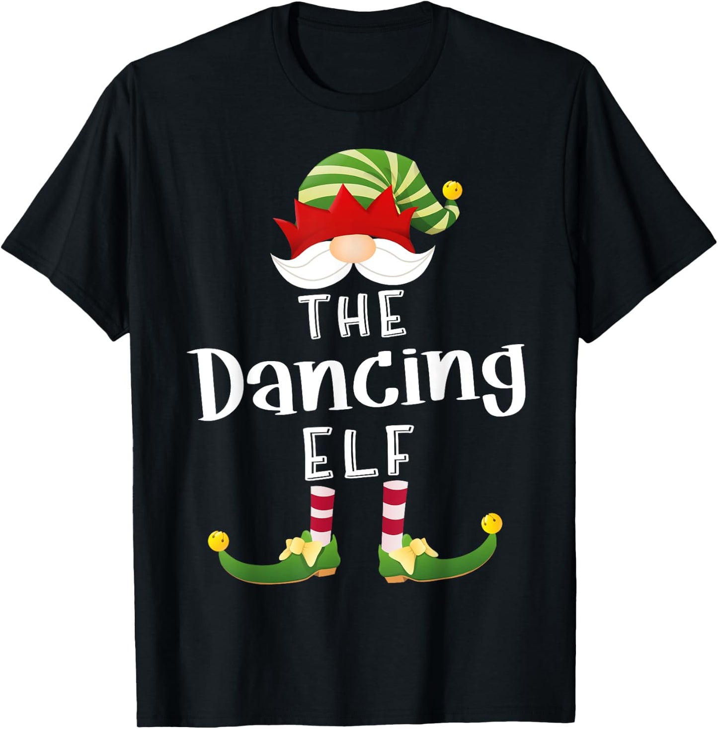 Dancing Elf Group Christmas Funny Pajama Party T-Shirt - T-Shirt | Black