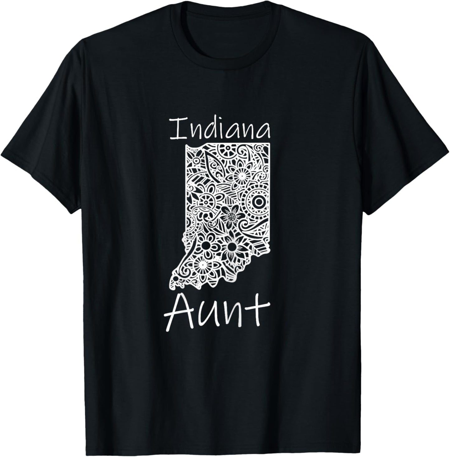 Indiana Aunt Family Mother Mandala Indiana T-Shirt - T-Shirt | Black