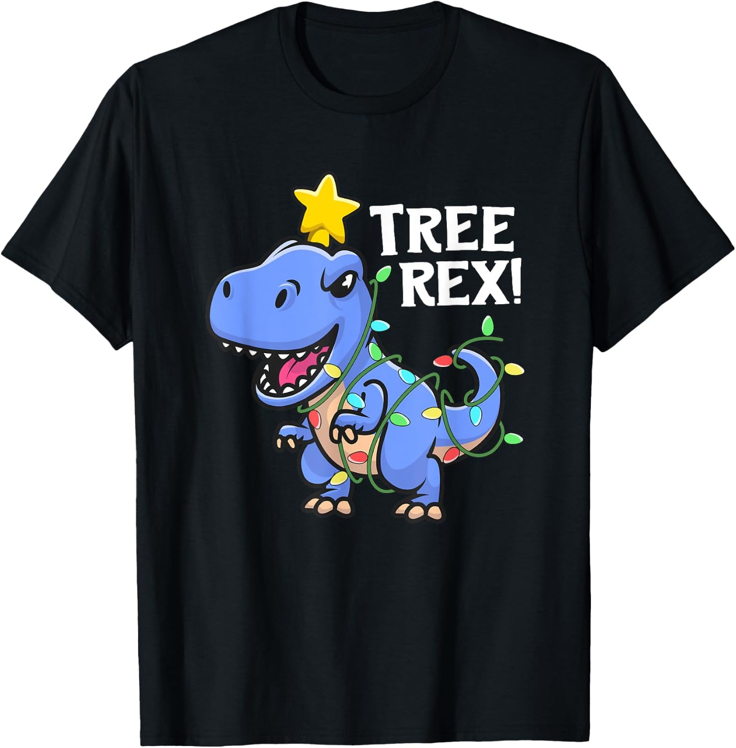 Tree Rex Shirt Christmas For Boys Men Dinosaur TRex T-Shirt - T-Shirt | Black