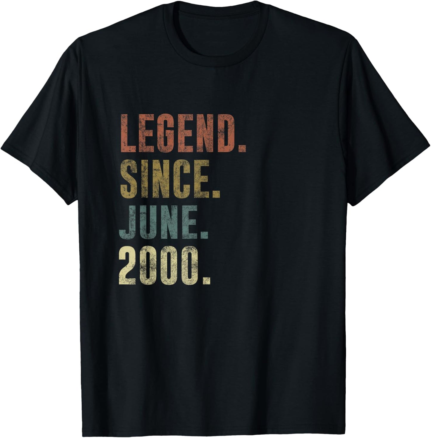 25th 2000 Birthday Vintage Legend Since June 2000 T-Shirt - T-Shirt | Black