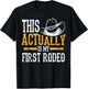 Cute Adult Children Animal Herder Humor Men Art | Cool This Actually Is My First Rodeo | Funny Cowboy Fan Gift T-Shirt - T-Shirt | Black