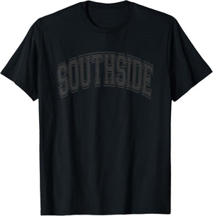 Southside Arched Style Black Text and Outline T-Shirt - T-Shirt | Black