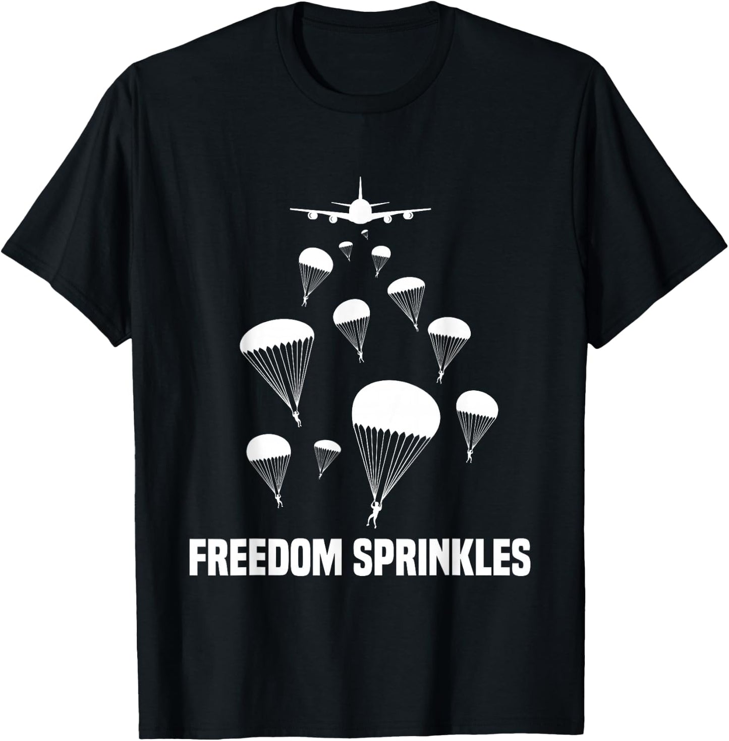 Paratrooper Freedom Sprinkles 82nd 101st Airborne T-Shirt - T-Shirt | Black