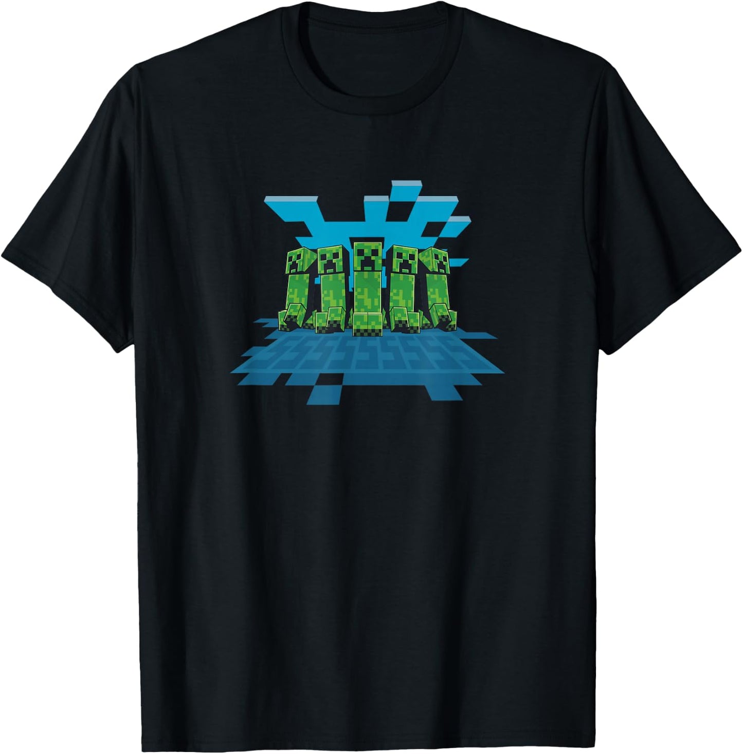 Minecraft Creeper Mob Line Up T-Shirt - T-Shirt | Black