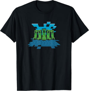 Minecraft Creeper Mob Line Up T-Shirt - T-Shirt | Black