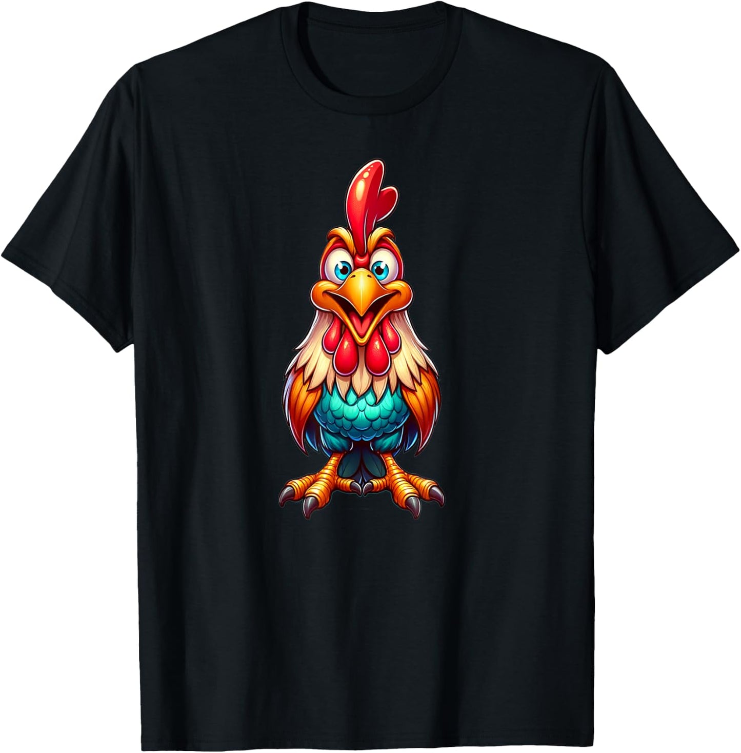 Funny Chicken , Small, Black T-Shirt - T-Shirt | Black