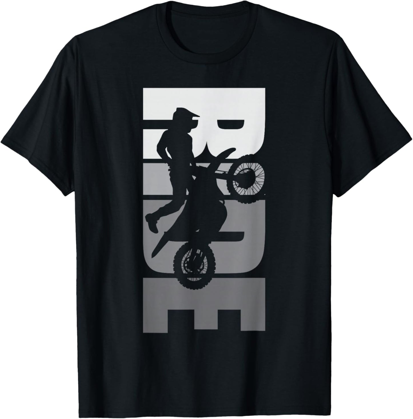 Ride: Dirt Bike Motocross Motorbike MX Off-Road Life Passion T-Shirt - T-Shirt | Black
