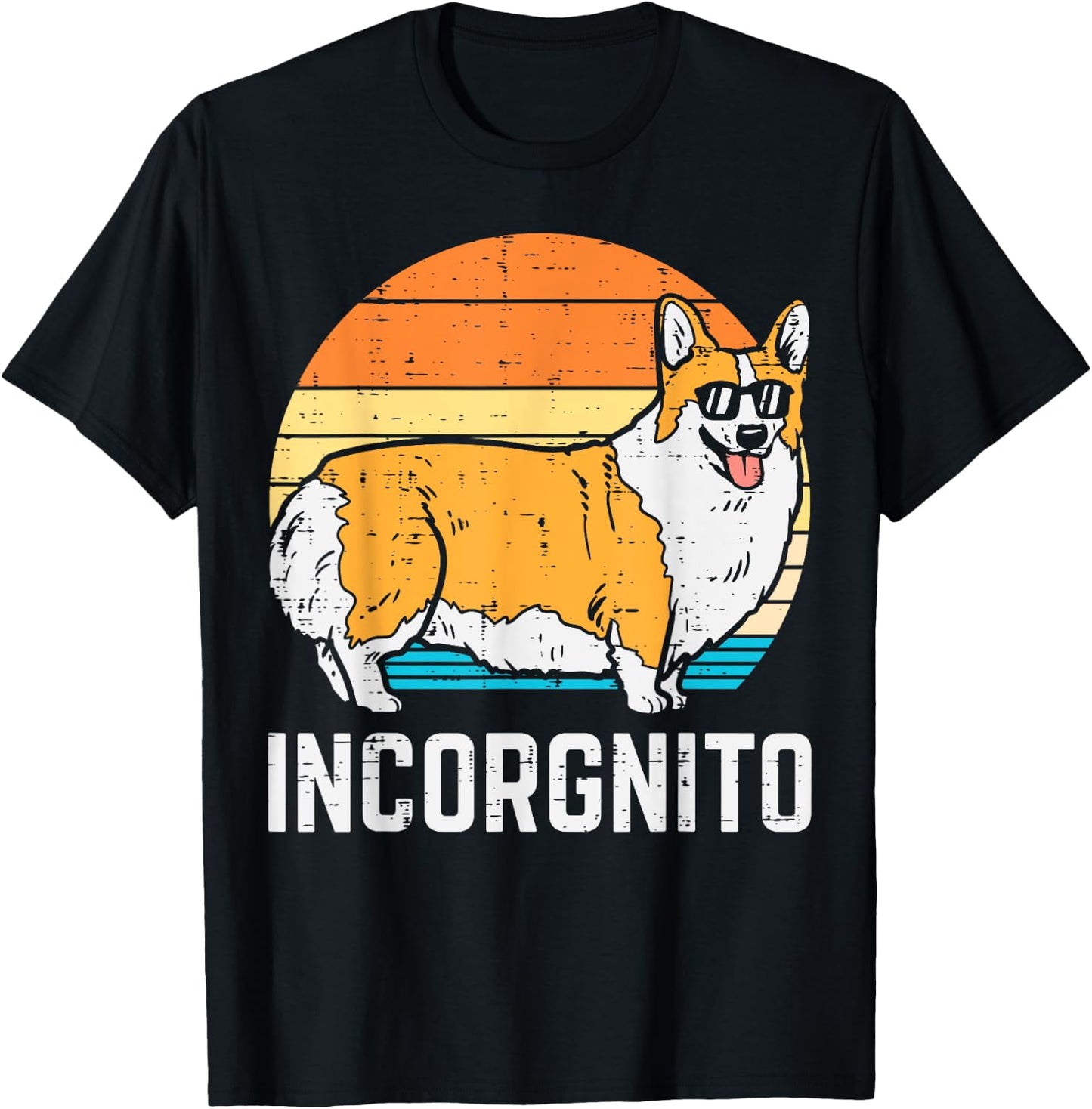 Incorgnito Pembroke Welsh Corgi Retro Pet Dog Lover Gift Men Women Kids T-Shirt - T-Shirt | Black