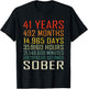 41 Year Sobriety Anniversary Vintage 41 Years Sober T-Shirt - T-Shirt | Black