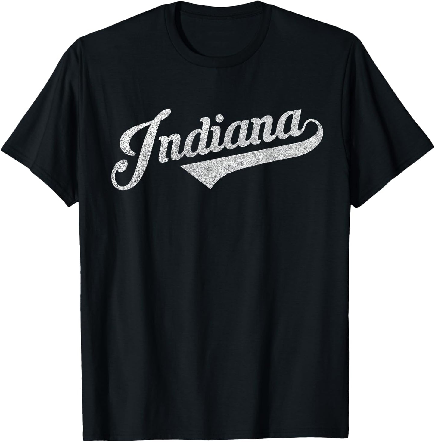 Retrocity Indiana Vintage City - Men's Adults & Kids - Red - Short Sleeve - - Vintage Style - Embroidery - Lightweight - Classic Fit - Non-Stretchable - Imported T-Shirt - T-Shirt | Black