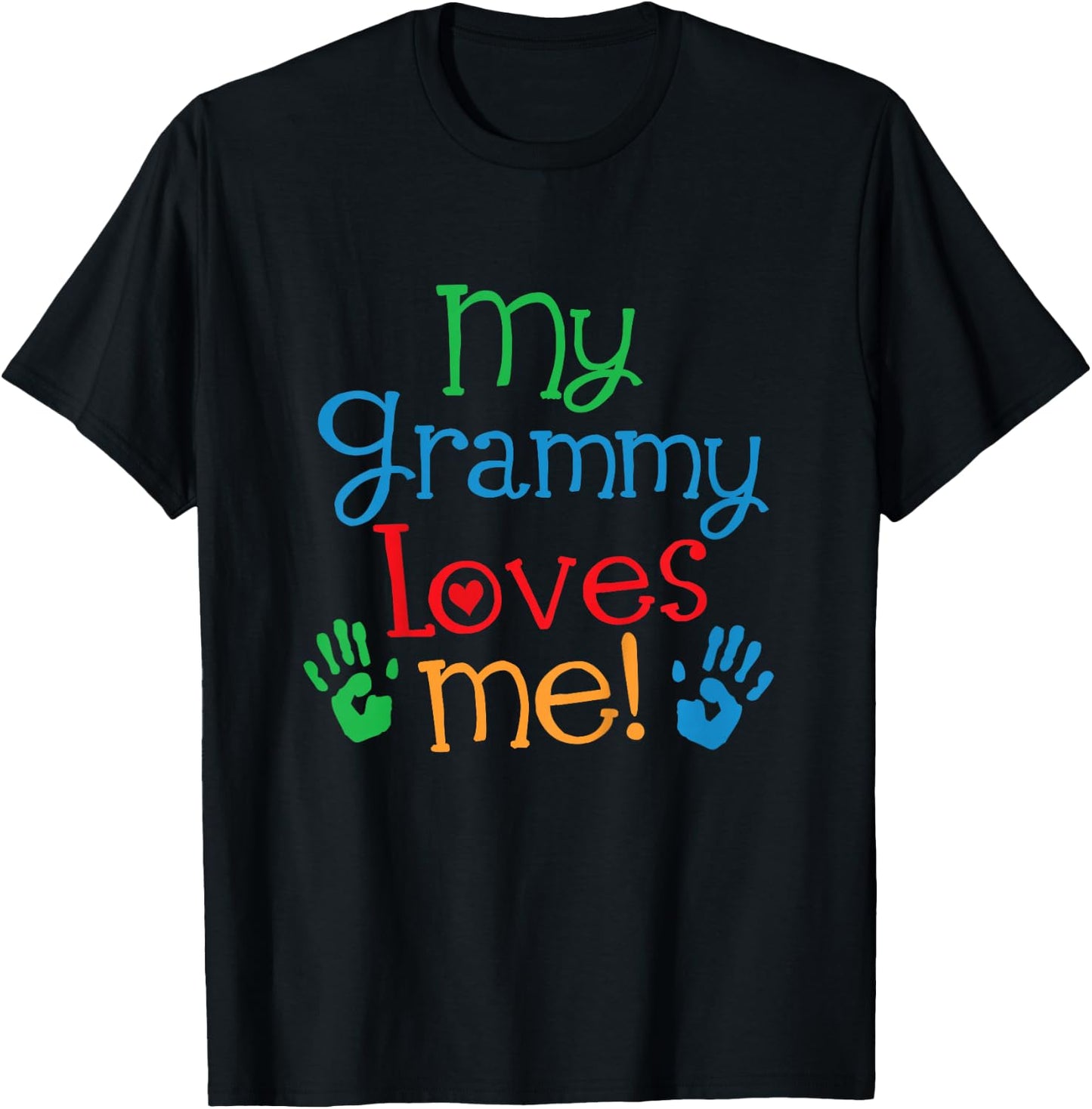 Kids My Grammy Loves Me Grandson T-Shirt - T-Shirt | Black