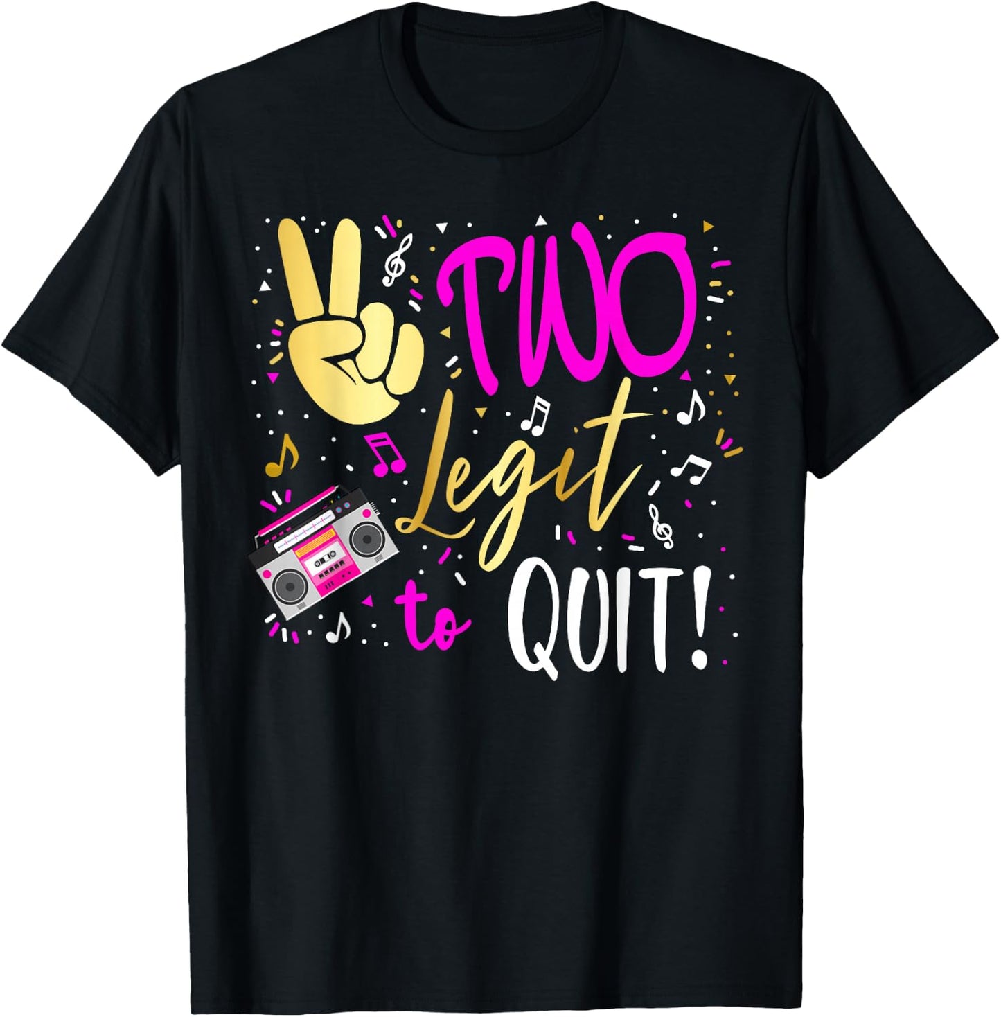 Two 2nd. Birthday Party Matching Costume T-Shirt - T-Shirt | Black