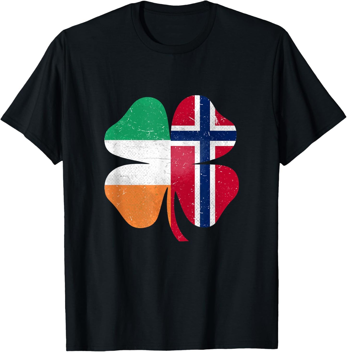 Norwegian Irish Shamrock Norway Ireland St. Patrick's Day T-Shirt - T-Shirt | Black