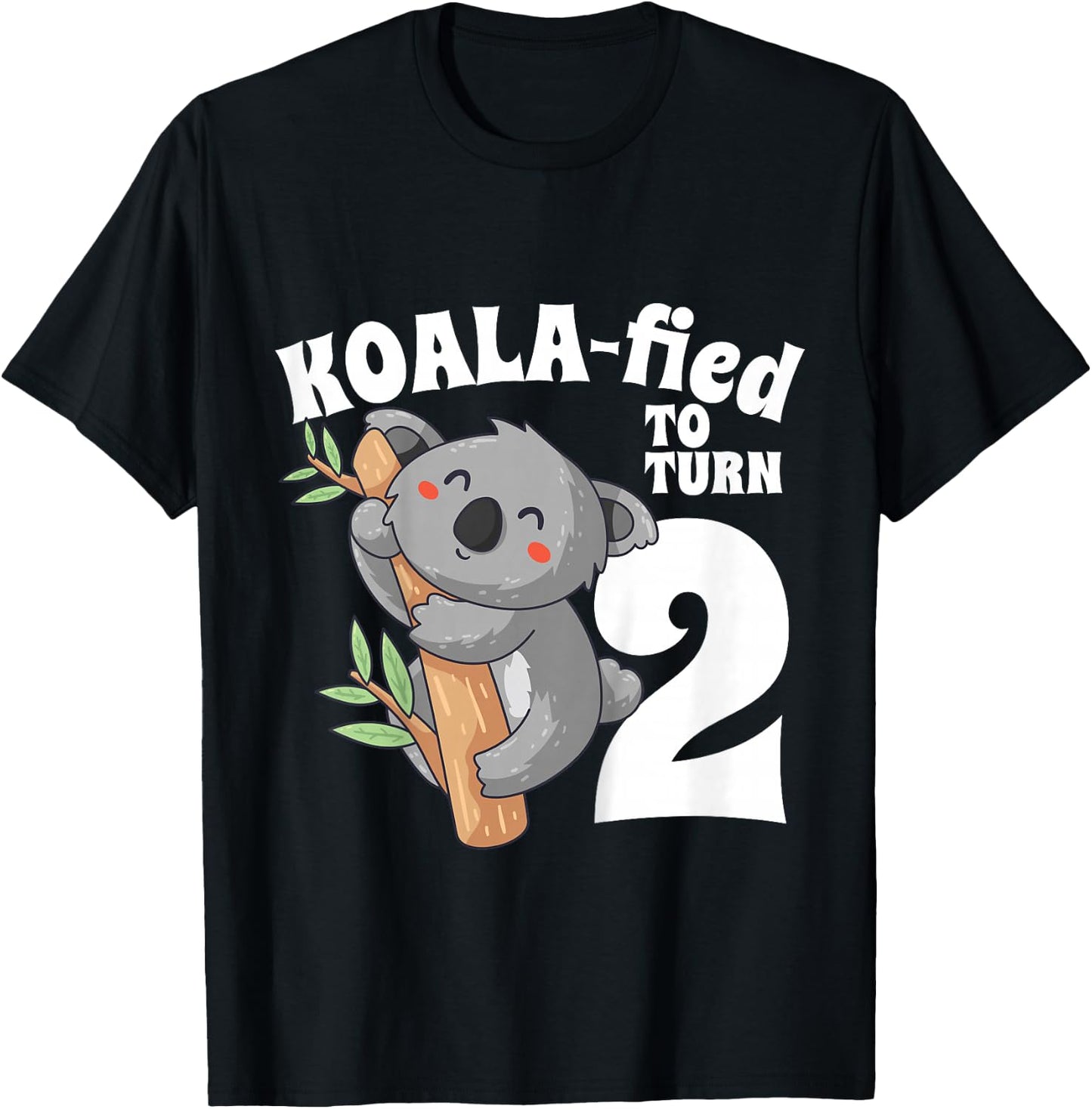 2 Year Old Koala Birthday Koalafied Girl Cute 2nd Girls Gift T-Shirt - T-Shirt | Black