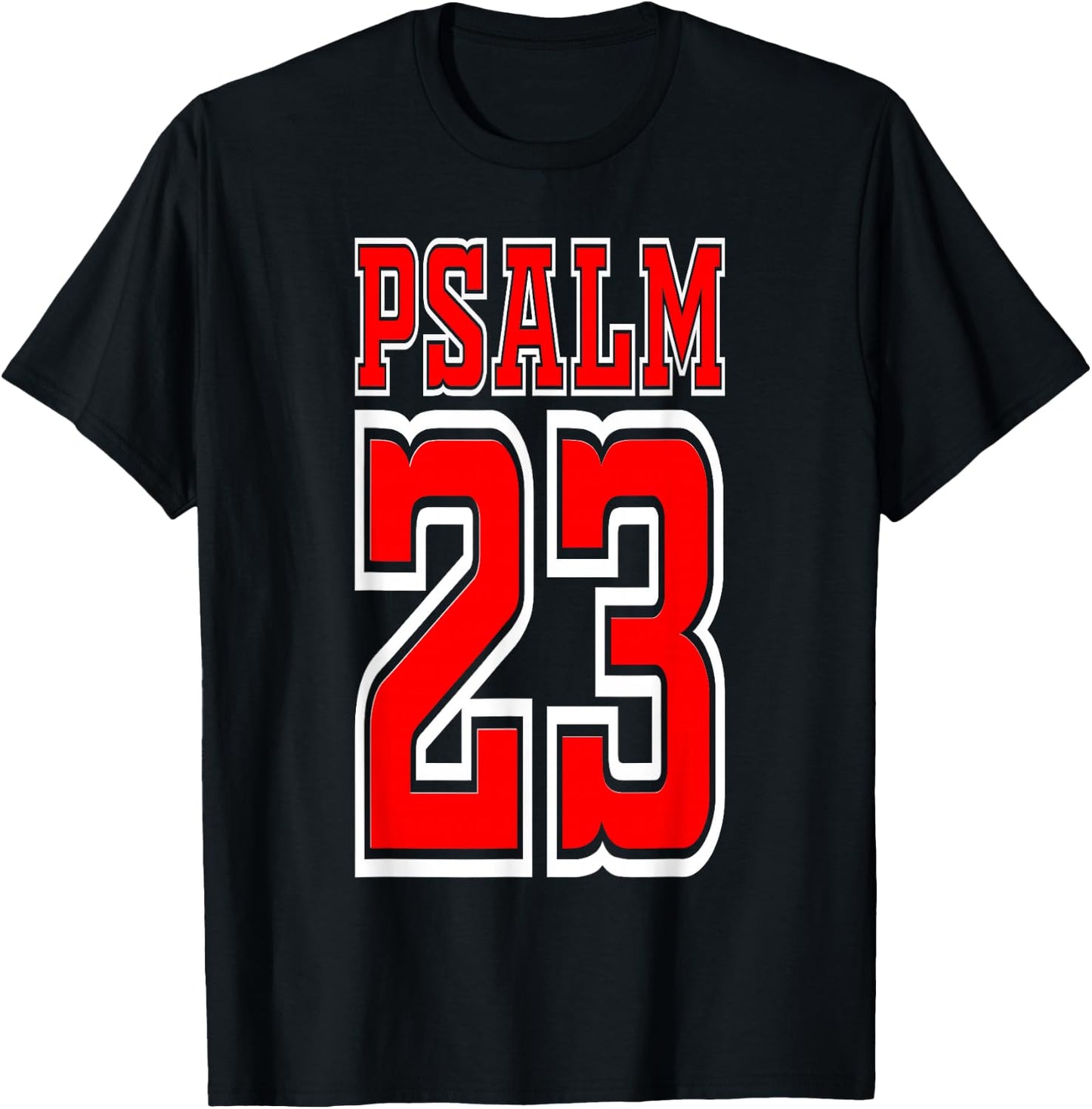 Psalm 23 Jersey Style T-Shirt - T-Shirt | Black