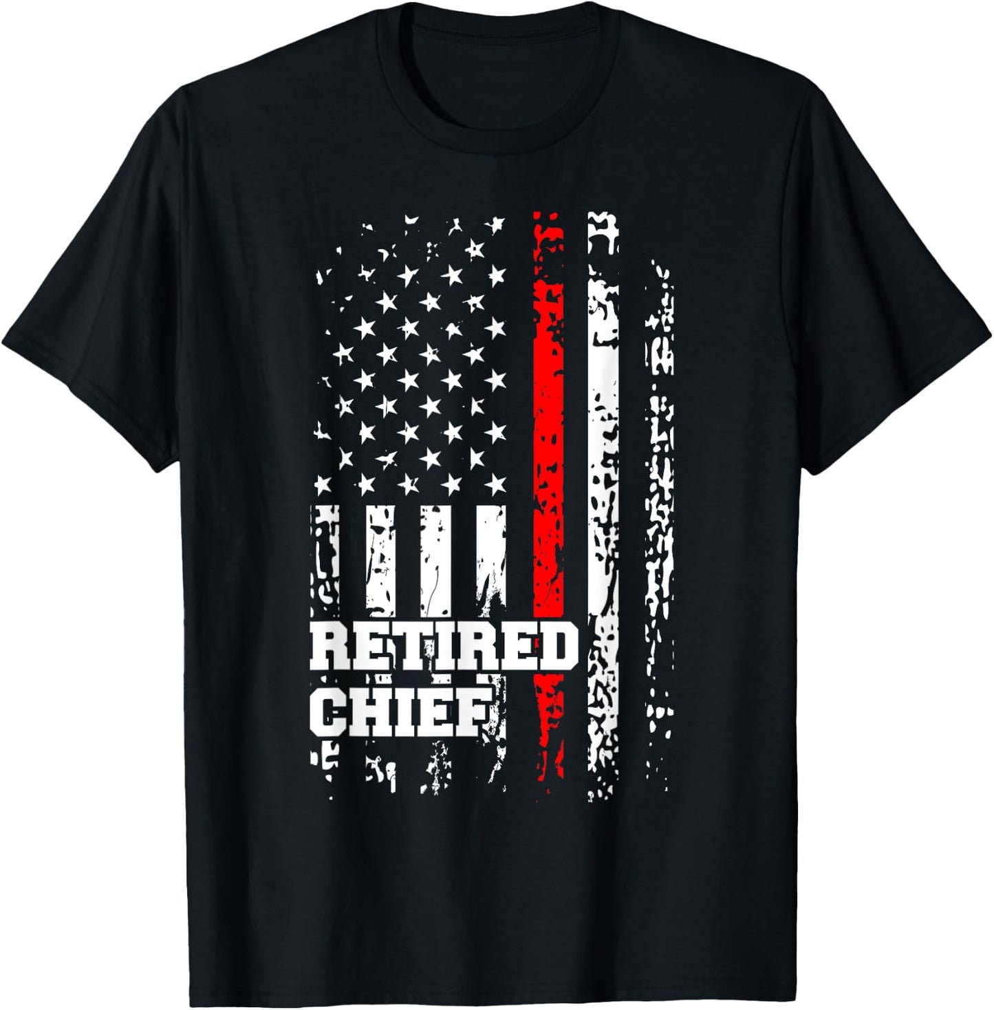 Retired Fire Chief Shirt Firefighter Rank Retirement Gift T-Shirt - T-Shirt | Black