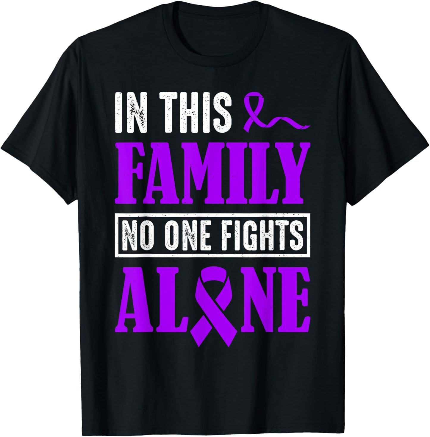 In This Family No Fights Alone Shirt Testicular Cancer Gifts T-Shirt - T-Shirt | Black