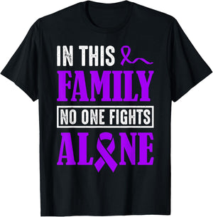 In This Family No Fights Alone Shirt Testicular Cancer Gifts T-Shirt - T-Shirt | Black