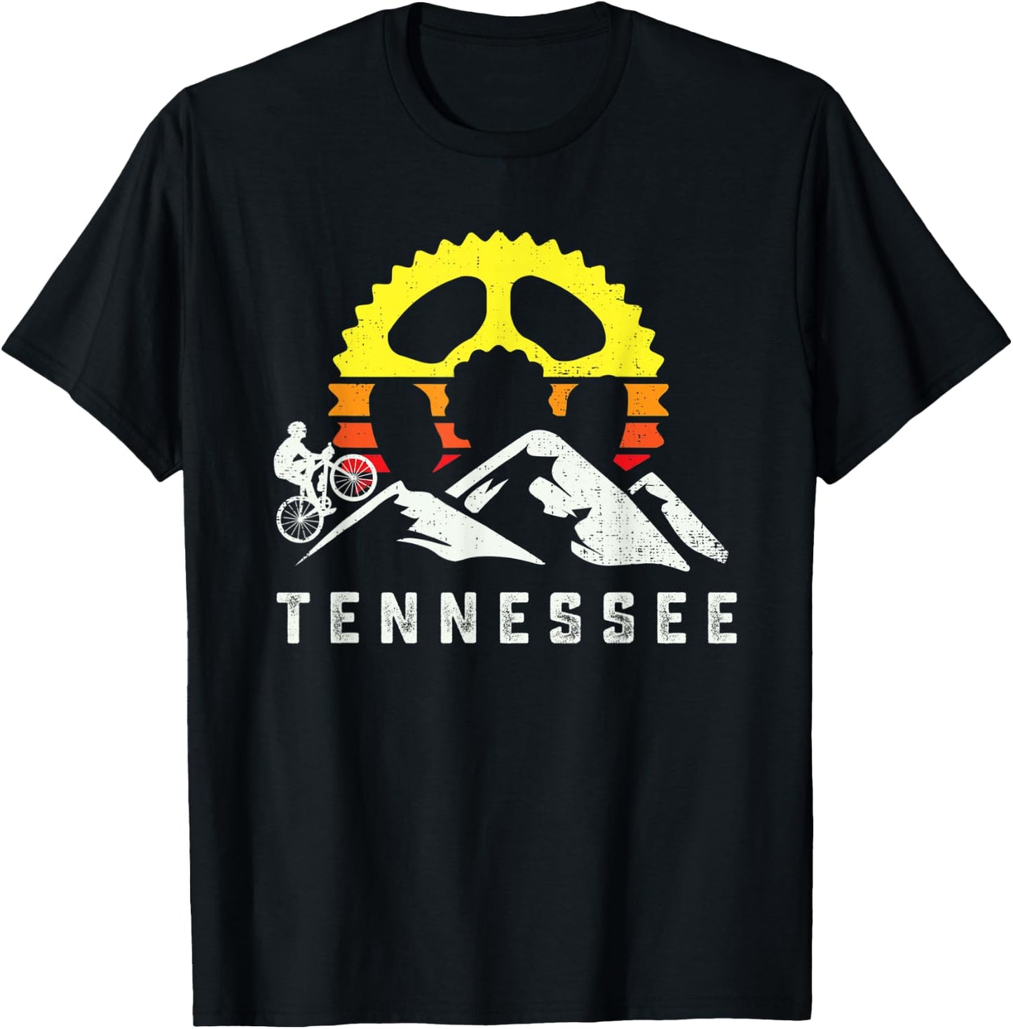 Tennessee Mountain Biking Retro Bike Rider MTB Cyclist Race T-Shirt - T-Shirt | Black