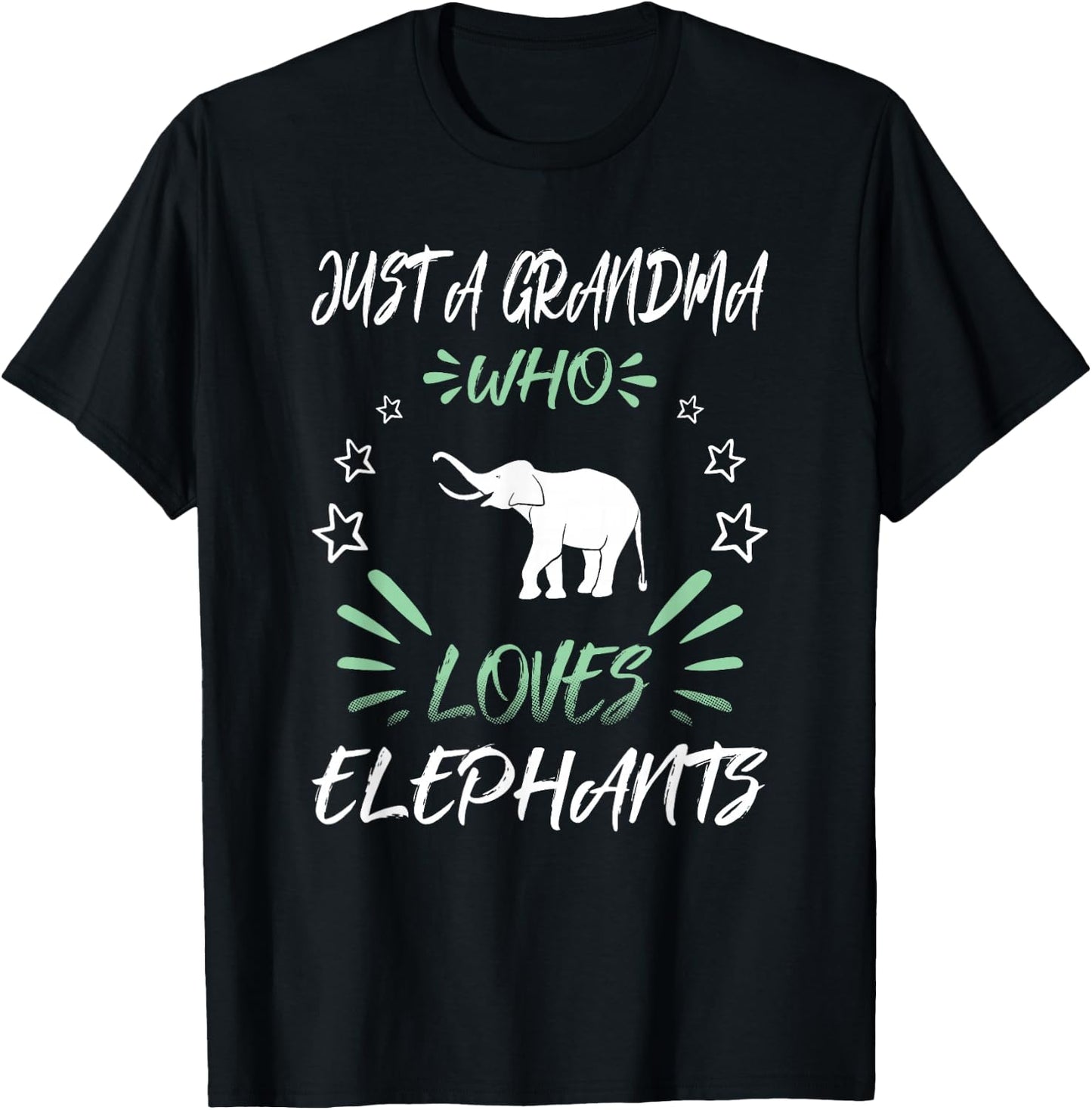 Just A Grandma Who Loves Elephants T-Shirt - T-Shirt | Black