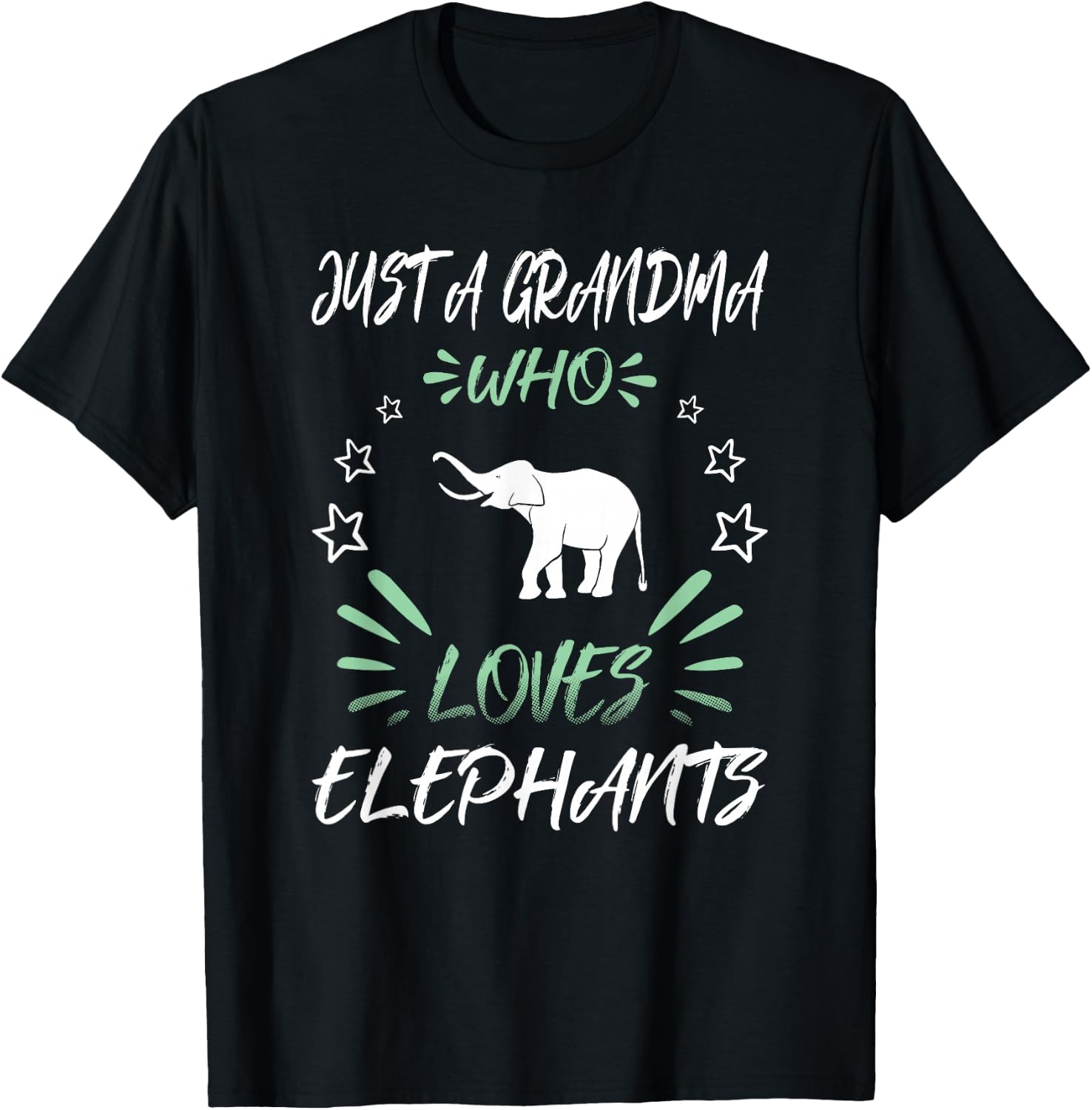 Just A Grandma Who Loves Elephants T-Shirt - T-Shirt | Black