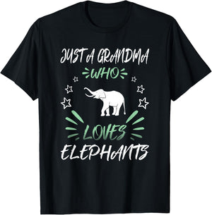 Just A Grandma Who Loves Elephants T-Shirt - T-Shirt | Black