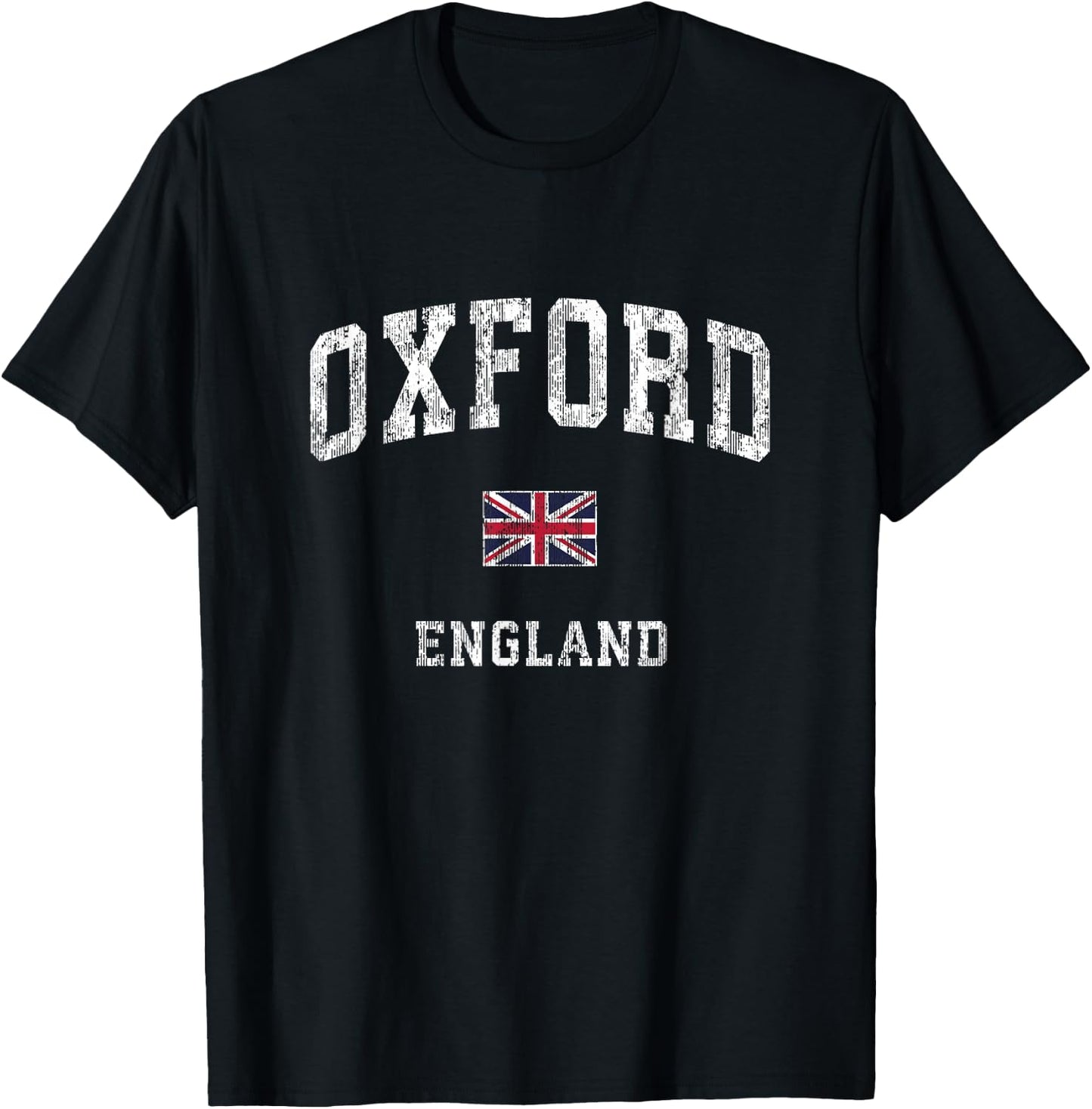 Oxford England Vintage Athletic Sports Design T-Shirt - T-Shirt | Black