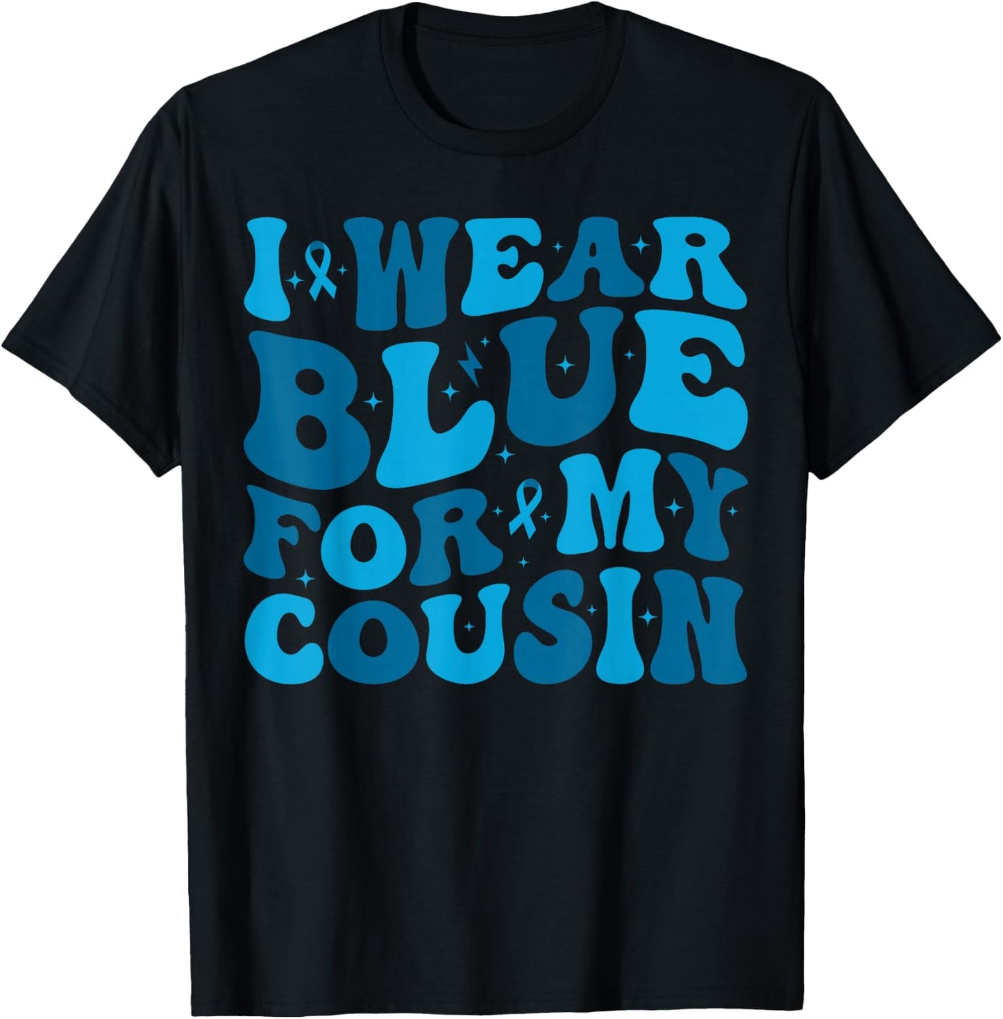 I Wear Blue For My Cousin T1D Type 1 Diabetes Awareness T-Shirt - T-Shirt | Black