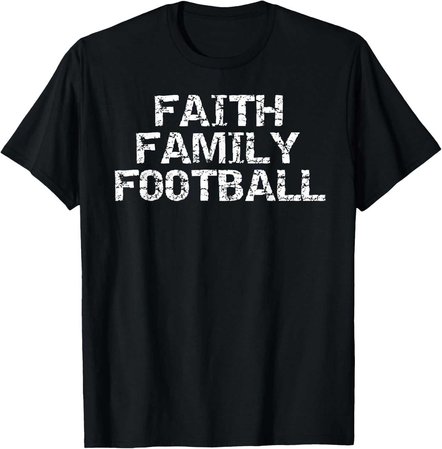 Christian Quote Football Gift Faith Family Football T-Shirt - T-Shirt | Black