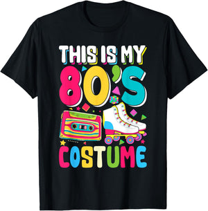 This Is My 80s Costume Shirt Outfit Men Women 80's 90s Party T-Shirt - T-Shirt | Black
