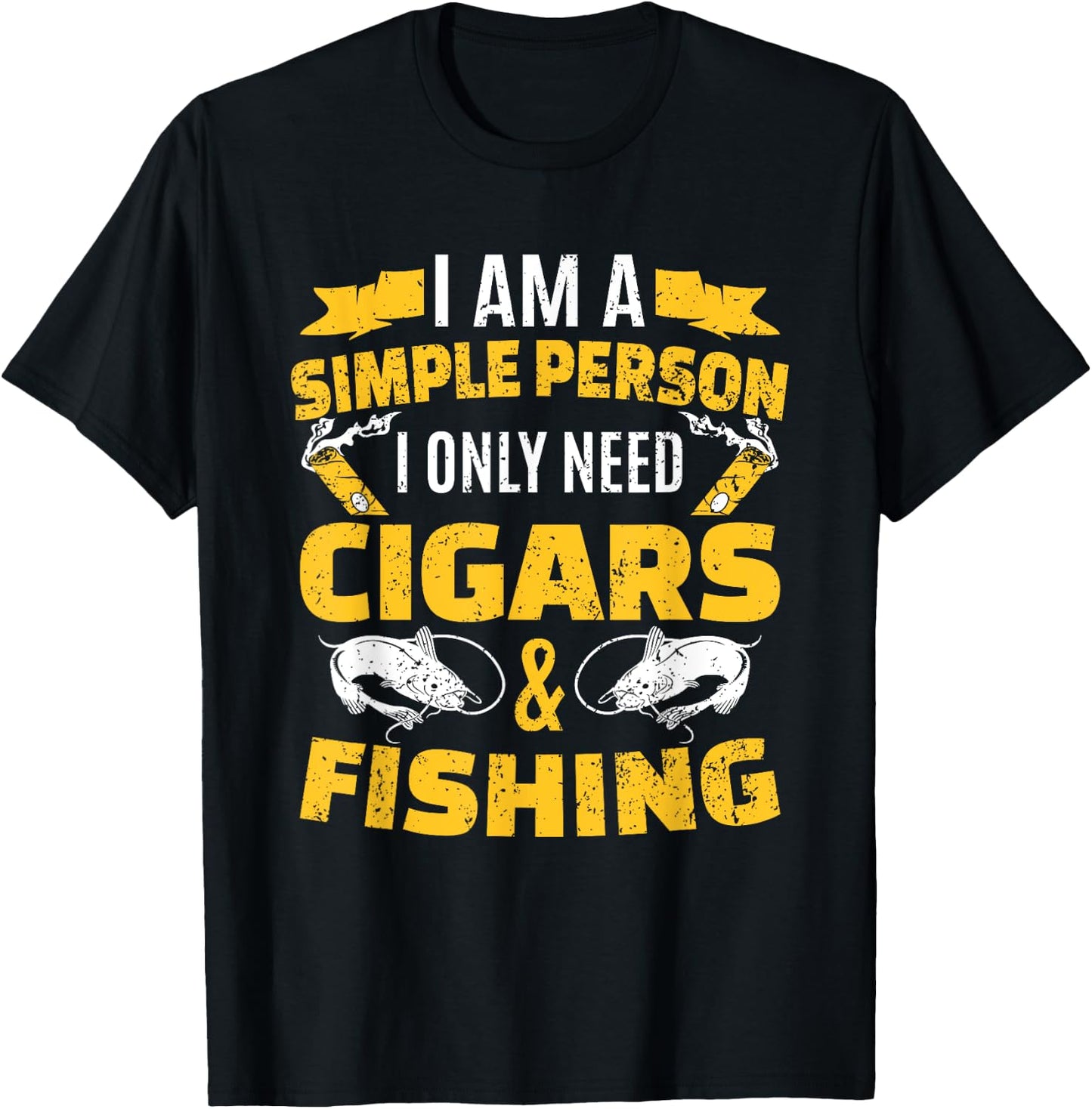 Fishing Shirt Fisherman Cigar Smoker T-Shirt - T-Shirt | Black