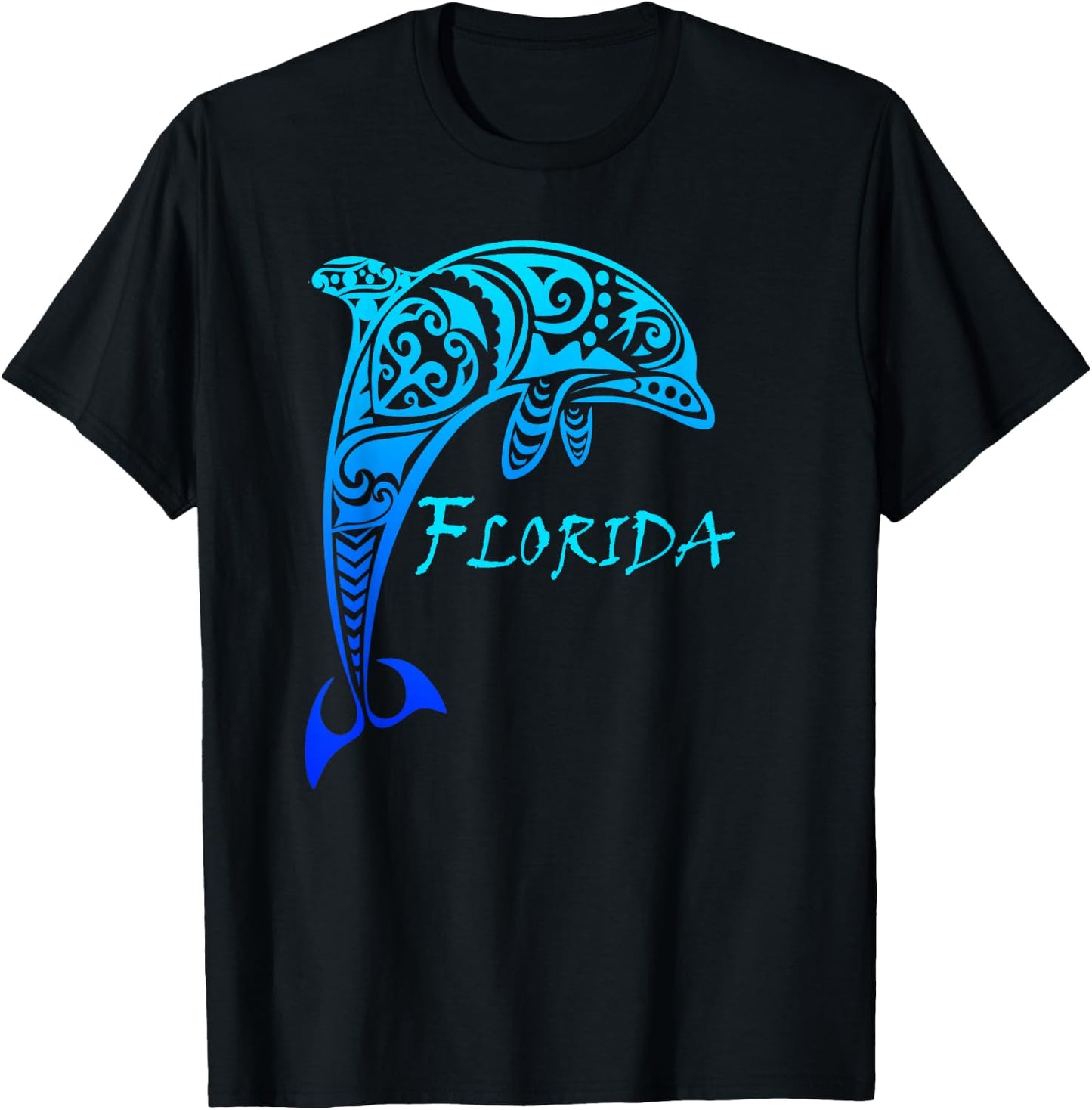 Florida Vacation Vintage Retro Dolphin Small T-Shirt - T-Shirt | Black